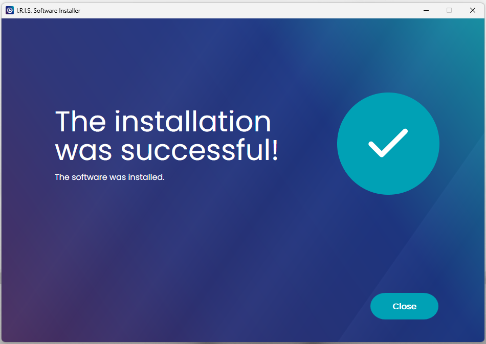 Capture d'écran de fin d'installation